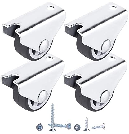 (4 Stück) 30 mm Kleine Radrollen Gummiräder Feste Rollen Hochleistungsrollen Nicht Schwenkbar Möbelräder Rollen Mit Montageplatten Schrauben Enthalten (4)