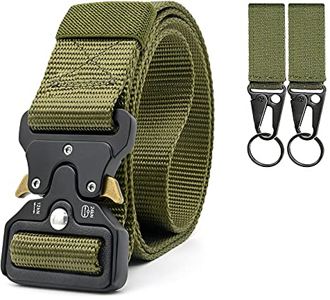 Taktischer Gürtel, 1.5In ArmyGreen Herren-Schwergürtel, Nylon-Militärgürtel mit Hochleistungs-Metallschnalle mit Schnellverschluss, für Outdoor-Aktivitäten, militärische Enthusiasten Riggers Belts