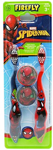 FIREFLY Spiderman Toothbrush Twin & CAPS Multicolor