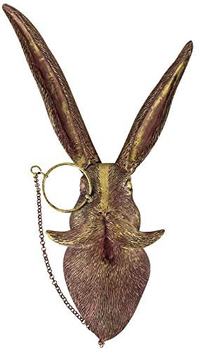 Tier Wandbehang Skulpturen, Hirsch Hirsch Kopf Wandskulptur Metall Wandkunst Wanddeko Ornament Home Dekoration Wasserdicht Bronzed Harz (Kaninchen)
