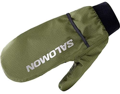Salomon Bonatti Waterproof Guantes de Hombre y Mujer, Manoplas Impermeable, Ligeras, Con Elástico para Más Comodidad, Protege de la Lluvia y Nieve, Verde, Medium/Large