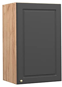 Vicco Hängeschrank Fame-Line, Anthrazit-Gold, 45 cm | MDF-Front · Soft-Close · 2 Einlegeböden · Metallgriffe · ✓ Praktischer Stauraum