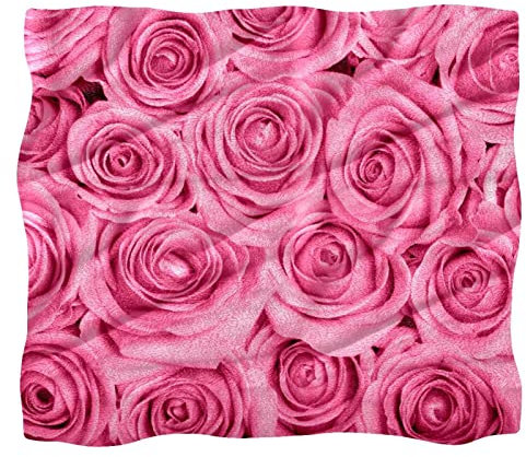 Fleece-Überwurfdecke für Couch, Sofa oder Bett, gemütliche, weiche Decken, rosa Rose