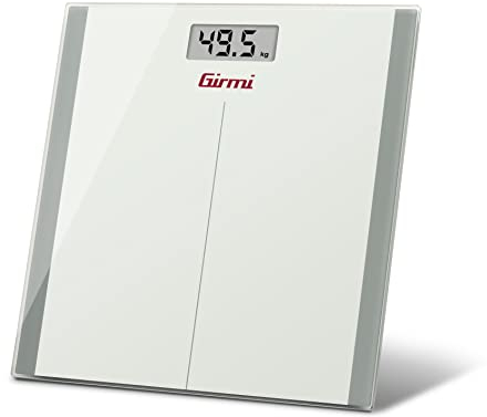 Girmi BP22 Bilancia pesapersone digitale, Vetro, 100g / 150 kg, Bianco