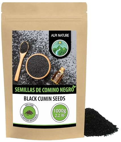 Alpi Nature Semi di Cumino Nero 1kg, Semi di Cumino Nero Interi per Cucina e Pasticceria