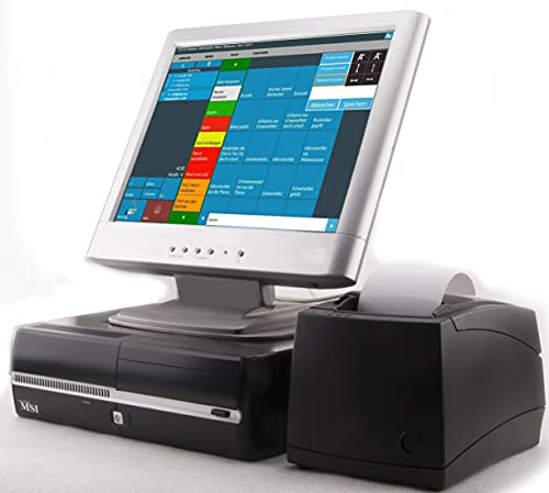 15 Touchscreen Kassensystem für Gastronomie – POS Kasse mit Bondrucker für Restaurant, Café, Shisha-Bar & Gaststätte, ohne Abo, TSE-konform - BlitzKasse Gastro Lite
