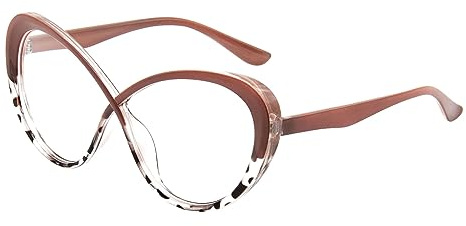 LJCZKA Blaulichtfilter Brille Damen Retro Brille Ohne Stärke Damen Katzenauge Blockieren Blaulicht Gaming Computerbrille