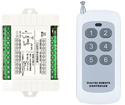 Interruptor de control remoto inalámbrico de 6 canales, 12 V, 24 V, control de acceso, mando a distancia de 200 m