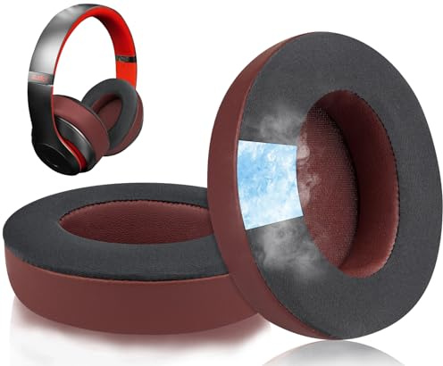 SoloWIT Replacement Ear Pads Cushions for Beats Studio 2 & Studio 3 Wired & Wireless Headphones, Earpads with High-Density Noise Isolation Foam - Studio CG Burgundy
