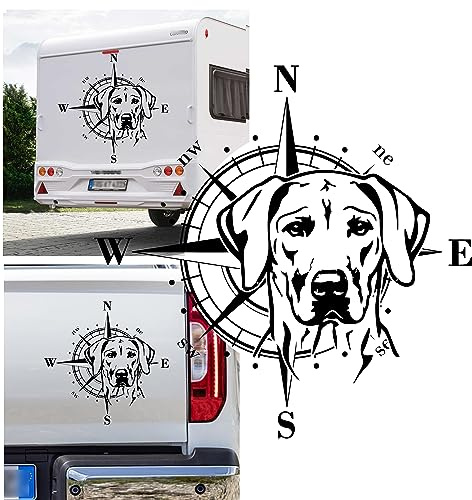 Rakelfix Rhodesian Ridgeback Kompass Aufkleber Apassbar Wohnmobil Auto Autoaufkleber Sticker Kompassrose Windrose Camper