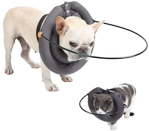 BT Bear Blind Dog Collar,Elizabethan Collar with Blind Dog Harness Guiding Device,Pet Prevent Collision Collar,Face Protection Pet Safe Accessories for Cats Small Dogs (S)