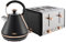 Tower Cavaletto Kitchen Set, 1.7L Rapid Boil Kettle & 4 Slice Toaster, Black and Rose Gold, T10044RG, T20051RG