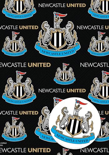 Danilo Promotions Limited Newcastle United FC Geschenkpapier, 2 Bögen, 2 Etiketten, Newcastle United Fußball-Geschenkpapier