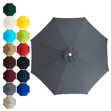 Parasoll ersättningsöverdrag 2 m 2,3 m 2,5 m 2,7 m 3 m 6/8 ribbor, UV 50 patio paraply tyg som ersätter för trädgård terrass strand pool marknad tisc trafikljus (3 m/8 ribbor, typ 1)