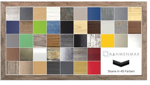 RahmenMax Skane Bilderrahmen Posterrahmen Puzzlerahmen 33x98 cm Wildeiche Dekor 98x33 cm mit weisser Rückwand und klarem Acrylglas