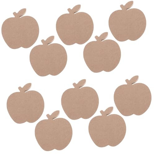 PLAFOPE Halloween Decor 10pcs Blank Apple Cutouts Unfinished Wood Tags for DIY Crafting Decorative Craft