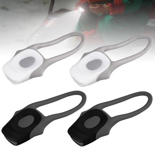 GOMETY 6 Stück wasserdichte Kinderwagenlicht LED Silikonleuchten, Kompakt und Wasserdicht, Helles Licht, LED Front und Rücklichter, Langlebiger Akku, für Kinderwagen Outdoor Läufer Jogger