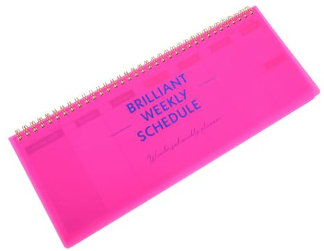 CAXUSD Wochenplaner Spiralbindung Undatiert Mittlere Größe Pink Tagesplaner Mit Gewohnheitstracker Glattes Papier Für Büro Und Schule