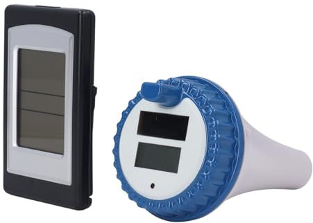 Pool Thermometer Funk, Kabellos Solarbetrieben Digitales Poolthermometer Schwimmend mit IPX8, Wasserdicht Pool Thermometer WALN für Schwimmbäder Kleine Teiche Aquarien