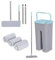 Humlin Bucket Set Floor Mop Reusable Pack of Microfibre Flat Mop With 4 Pads Easy and Simple to Squeeze For Cleaning All Floors -Tiles-Laminate - Hardwood Floors (Sky Blue)