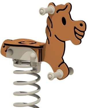 Wickey PRO Federwippe Pferd Jumpey braun - Federtier Spielplatzgerät - inklusive Bodenanker - Outdoor Spielplatz Wippe für Kinder - für öffentliche Spielplätze und Schulen