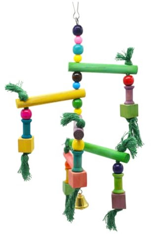 COLLBATH Vogel Papagei Schaukel Holz Kletterspielzeug Leiter Vogel Spielzeug Kleines Papageienspielzeug Tiere Spielzeug Schaukelspielzeug Für Vögel
