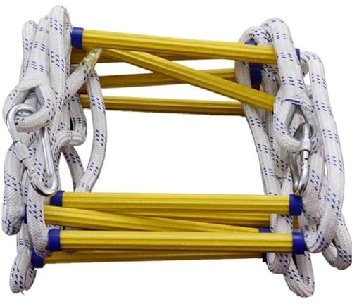 Rope Ladder Fire Escape Windows And Balconies Quick Use In The Fire, Safety Ladders Carabiners, Compact & Reusable Nylon Escape Ladders (Size : 5m)(115FT/35M)