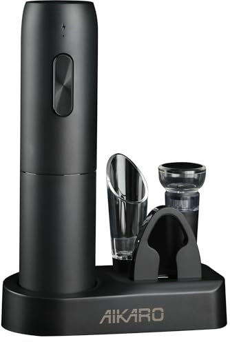 AIKARO - Electric Wine Bottle Opener Automatic Corkscrew, Rechargeable (Set B)