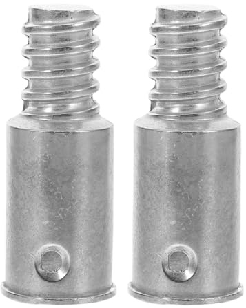 minkissy 2Pcs Metal Threaded Adapter Tips for Broom Mop Brush Broom Handle Connector Durable Extension Pole Handle Replacement Compatibility with Easy Installation Thread Design