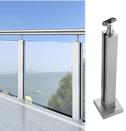 Barandilla de cristal de acero inoxidable 304 para uso en interiores y exteriores, ideal para villas, balcones, terrazas y escaleras, gris oscuro, 70 cm de altura
