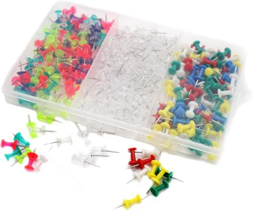 360 Stück Kreativ Dekorative Bunte Reißzwecken groß ，Mehrfarbig Reissnägel,Bunt Pinnwandnadeln Reisszwecke Pinnadeln Push Pins für Fotos,HangingTacks, Tags,Bulletin Board， Büro und Haus