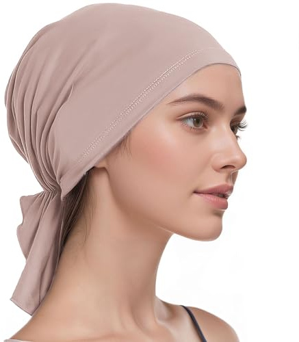 CUEMOON Bamboo Chemo Headscarf for Women Hair Loss, Copricapo Chemioterapia Unisex, Berretto Morbido per Donna e Uomo,Camel