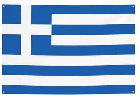 FDGBNM Bandiera greca Vibrant Party Banner 119,4 x 43,2 cm, resistente ai raggi UV, resistente allo sbiadimento, 4 occhielli, per uso interno ed esterno.