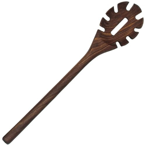 Cucchiaio Per Pasta Con Denti, Cucchiaio Per Pasta In Legno Antiaderente Con Manico Lungo, Spaghetti In Legno Facili Da Pulire Con Manico Antiscottatura, Spaghetti Con Forchetta Appesa