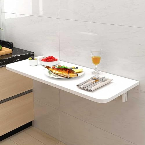 Escritorio plegable de pared para laptop, estación de trabajo que ahorra espacio para habitaciones pequeñas, perfecto para dormitorio, oficina en casa y balcón
