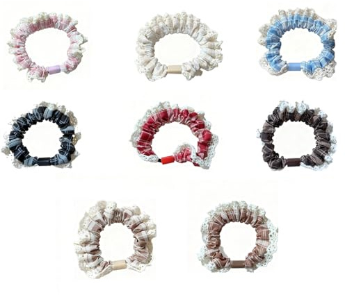 8 stycken hårsnoddar scrunchies för kvinnor hår ties idyllisk vind hårsmycke trasiga blommor liten storlek elastiska tjocka band hårklämma