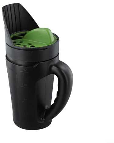 Spargitore manuale per giardino, 19 x 15 x 34 cm, dispenser di sale e colza con impostazioni regolabili, spargitore portatile in plastica leggera per prato, vialetto e uso esterno