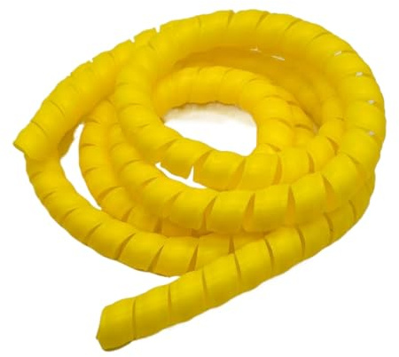Styire Gaines de câble spiralées colorées de 1 mètre, diamètre 10 mm/14 mm, Tube d'enroulement retardateur for la Protection des Fils Gaine de Protection(Yellow,ID 14mm)