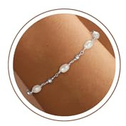Armband Damen Gold Silber, 18K Gold/Silber Vergoldet Perlenarmband Damen | Wasserfes Perlen Armbänder Verstellbares Armkette Perlenschmuck Geschenke für Frauen Freundin Mutter Tochter