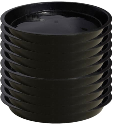Temeemeg Platillo de plástico para Plantas, 10 platillos para Plantas de 10 Pulgadas, Bandeja Redonda para macetas al Aire Libre en Interiores.