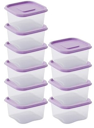 nestive home Plastic Food Containers with Lids – 10 x 500ml Leakproof Meal Prep Containers, BPA Free, Microwave, Dishwasher & Freezer Safe, Reusable Kitchen Storage & Lunch Box Set