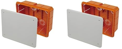2 Kit Scatola Derivazione da Incasso, 392X152X70mm PT08, Cassetta Derivazione Da Incasso Muro,Con Coperchio e Viti, Interno IP40