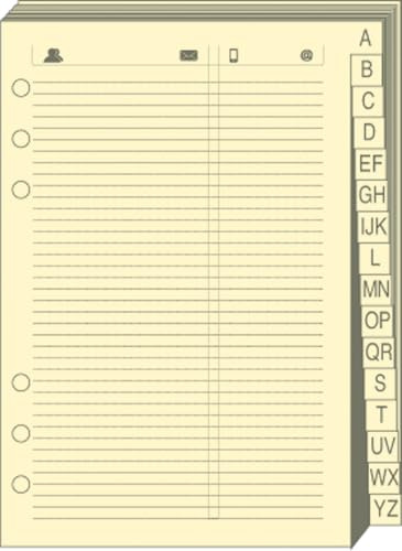 Quo Vadis Refill Organizer, Register Tel Timer 17, 10 x 17 cm, Elfenbeinfarben