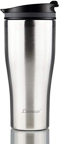 Linnuo Thermobecher Kaffeebecher to go Becher 380ml Trinkbecher Auslaufsicher perfekt fürs Auto & unterwegs Thermobecher klein für Kaffee & Tee Travel Mug Edelstahl