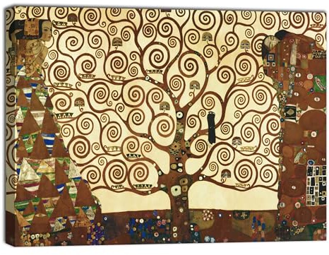canvashop Quadri Moderni Klimt Albero della Vita 100X70 cm | Stampe da parete, Per camera da letto, Su tela canvas, Per soggiorno