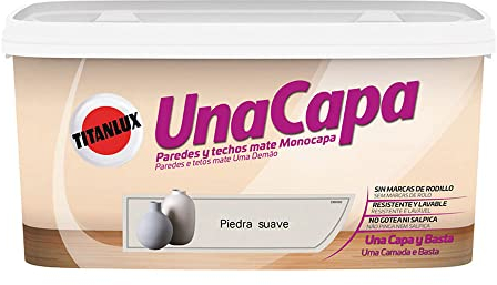 Titanlux Una Capa Lavable pintura para paredes Piedra Suave 4 L