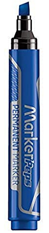 Maped 733530 Marcatore Indelebile Punta a scalpello Colore Blu, confezione da 12 pezzi