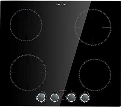 Klarstein Induktionskochfeld, Herd mit 4 Kochfelder, 6000W Induktion Einbauherd, Moderner Einbau-Induktionskochfeld mit 4 Platten, 4 Felder Glaskeramik Induktionskochfelder, Elektro Kochfeld