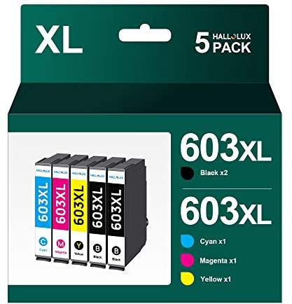 HALLOLUX 603XL Druckerpatronen Kompatibel für 603 603 XL Epson patronen für Epson Expression Home XP-3100 XP-4100 XP-2100 XP-2105 XP-3105 XP-4155 XP-4150 Workforce WF-2830 WF-2810 WF-2835 WF-2850
