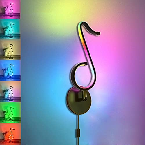 LED Wandleuchten RGB Innen LED Smart Atmosphäre Tisch-Wandlampe Dimmbar Farbwechsel mit App Steuerung und Fernbedienung Musiknote USB Neonlichter für Wohnzimmer Party Bar Weihnachten Geschenk